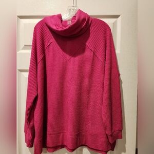 Lou &Grey waffle cowl neck pull over